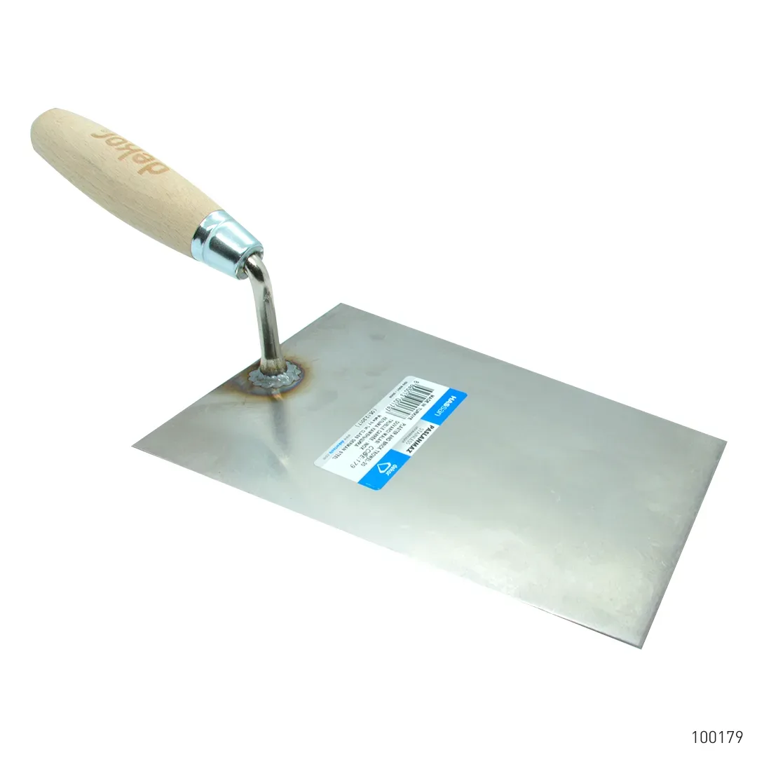 Dekor Duvarcı Malası Ahşap Saplı Paslanmaz Çelik 11 cm x 14 cm x 20 cm