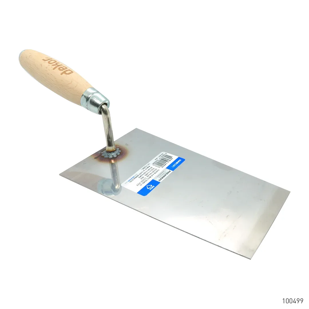 Dekor Duvarcı Malası Ahşap Saplı Paslanmaz Çelik 9 cm x 12 cm x 20 cm