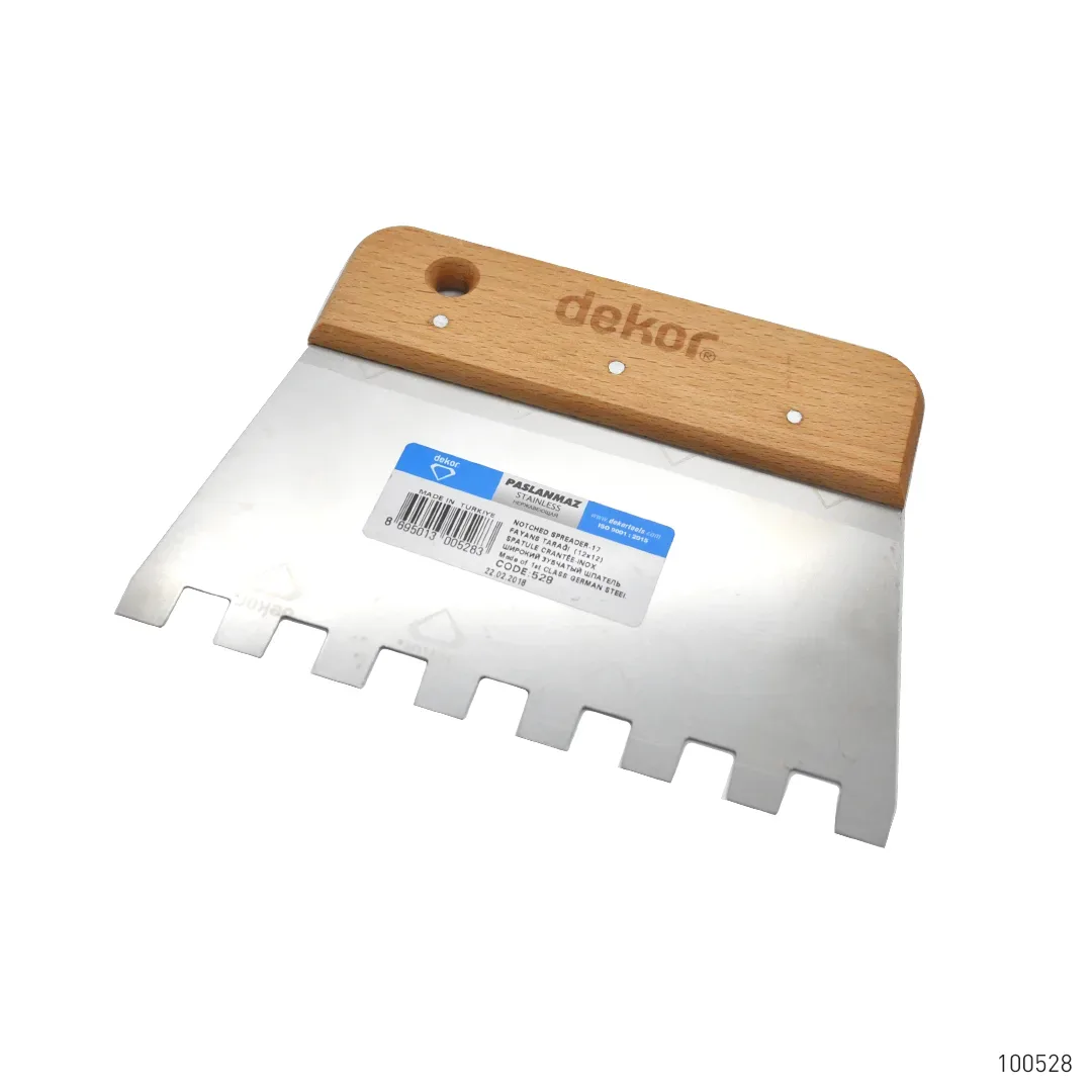 Dekor Fayans Tarağı Kare Dişli Paslanmaz Çelik 12x12 17 cm