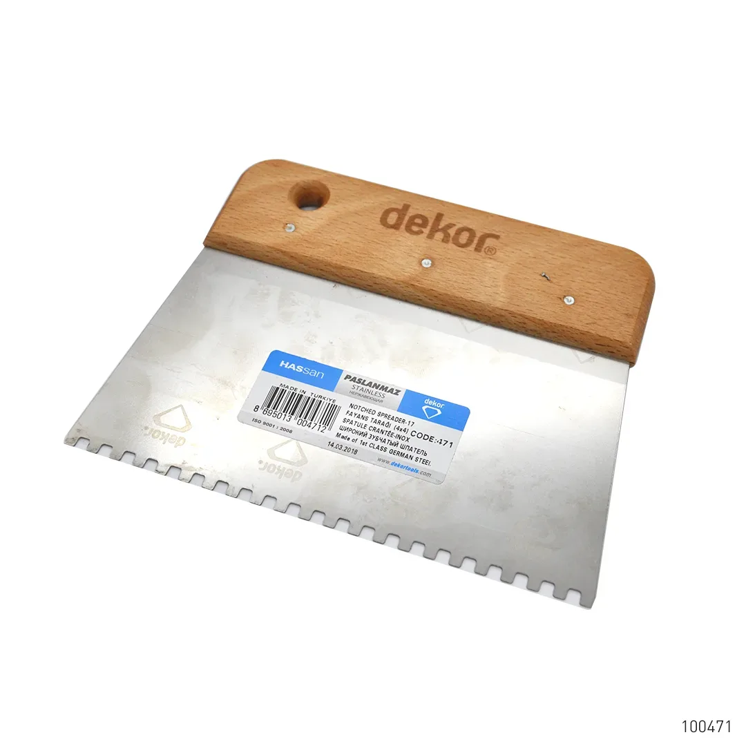 Dekor Fayans Tarağı Kare Dişli Paslanmaz Çelik 4x4 17 cm