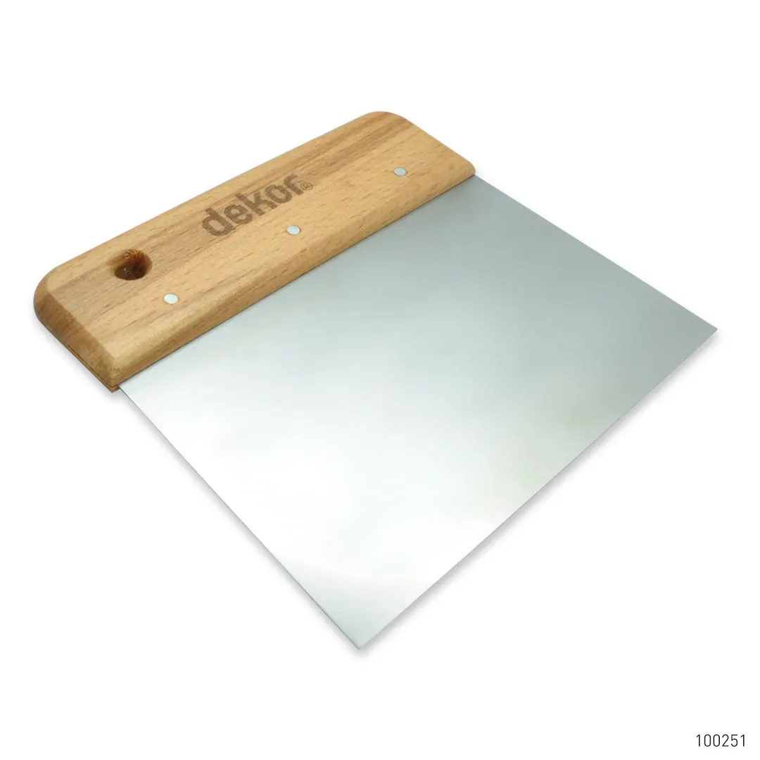 Dekor Geniş Ispatula Ahşap Saplı Paslanmaz Çelik 17 cm