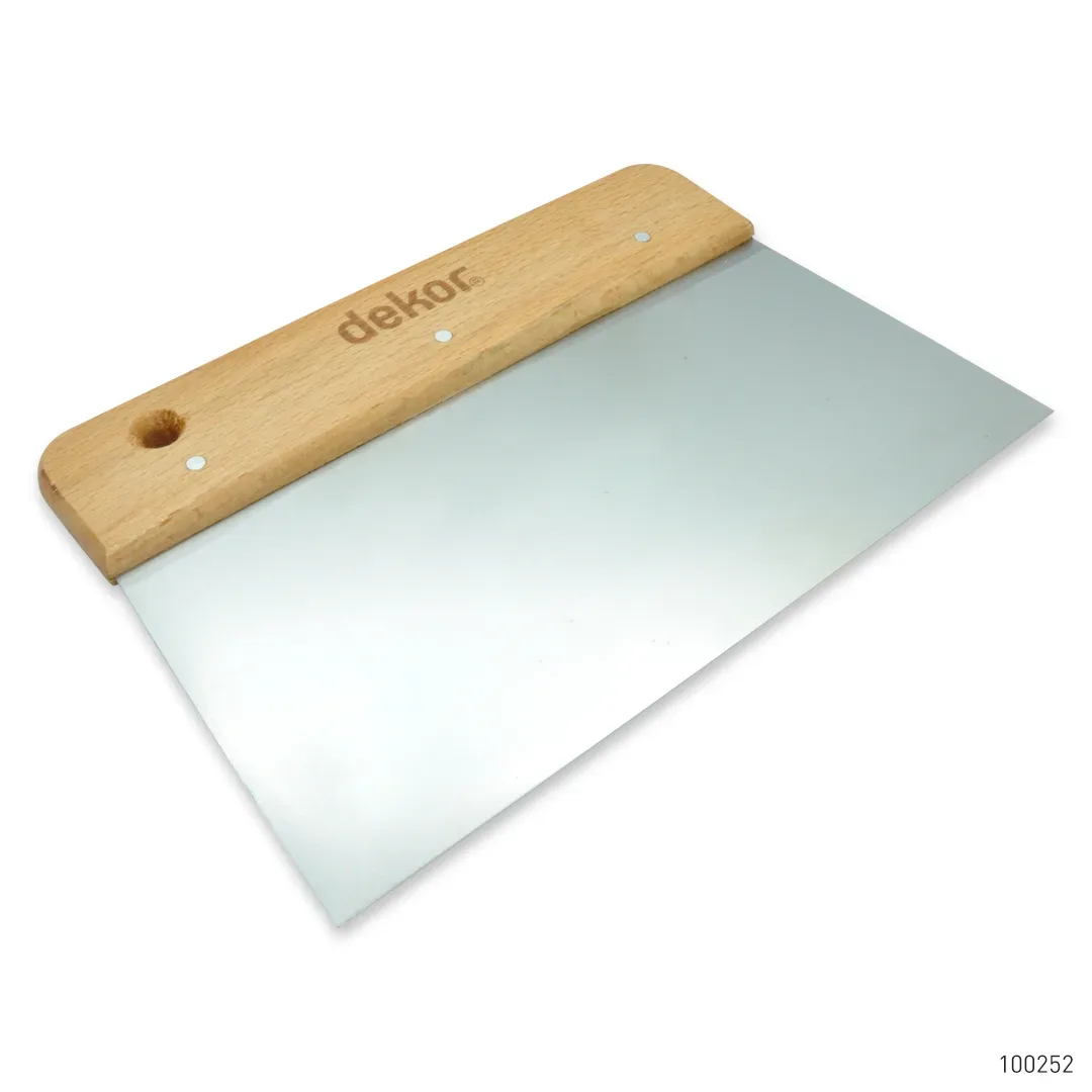 Dekor Geniş Ispatula Ahşap Saplı Paslanmaz Çelik 22 cm