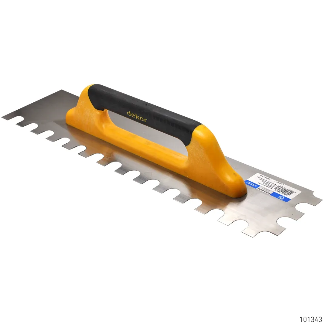 Dekor Kapalı Plastik Saplı 17x20 Dişli Seramik Malası Paslanmaz Çelik 50 cm