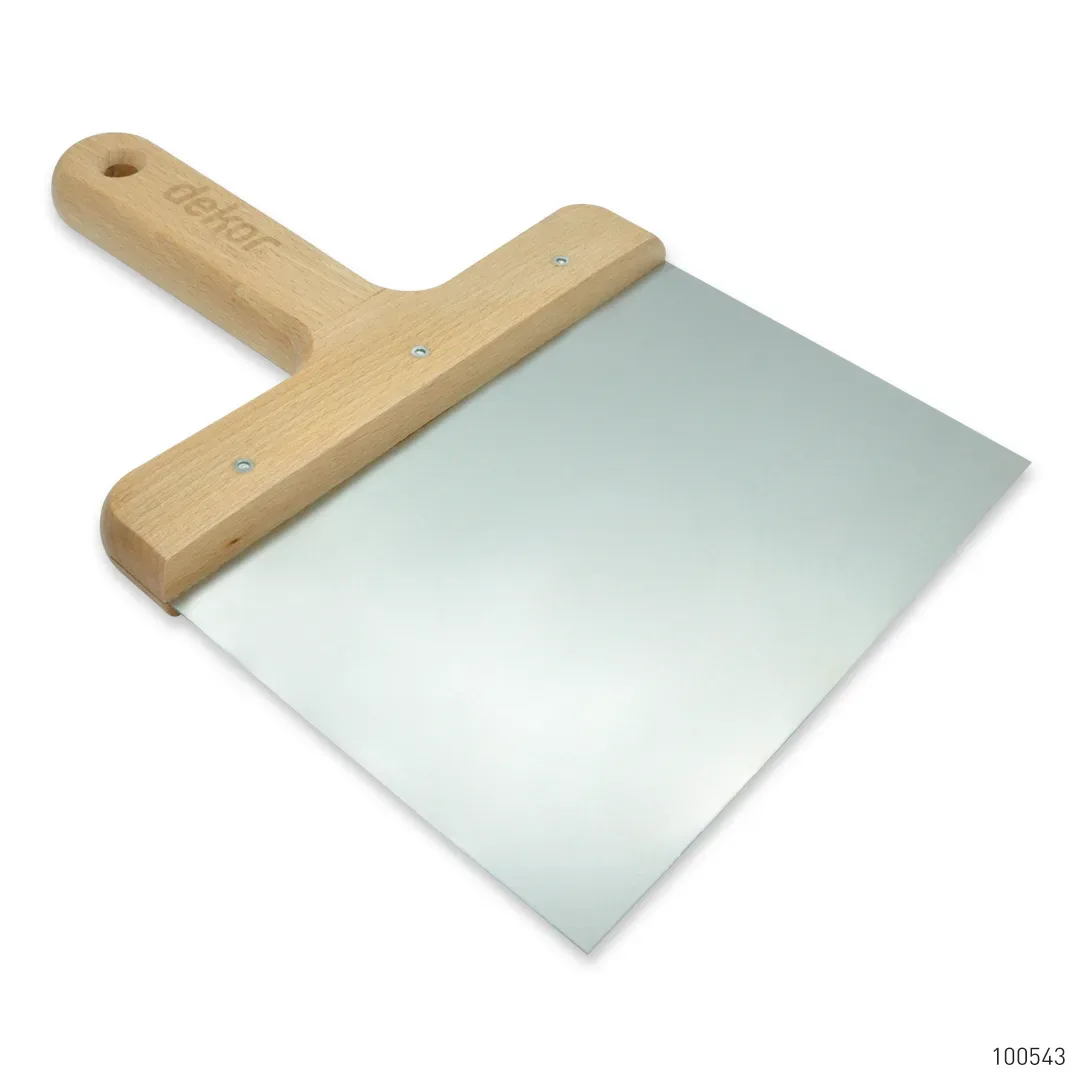 Dekor Macun Küreği Ahşap Saplı Paslanmaz Çelik 18 cm x 12 cm