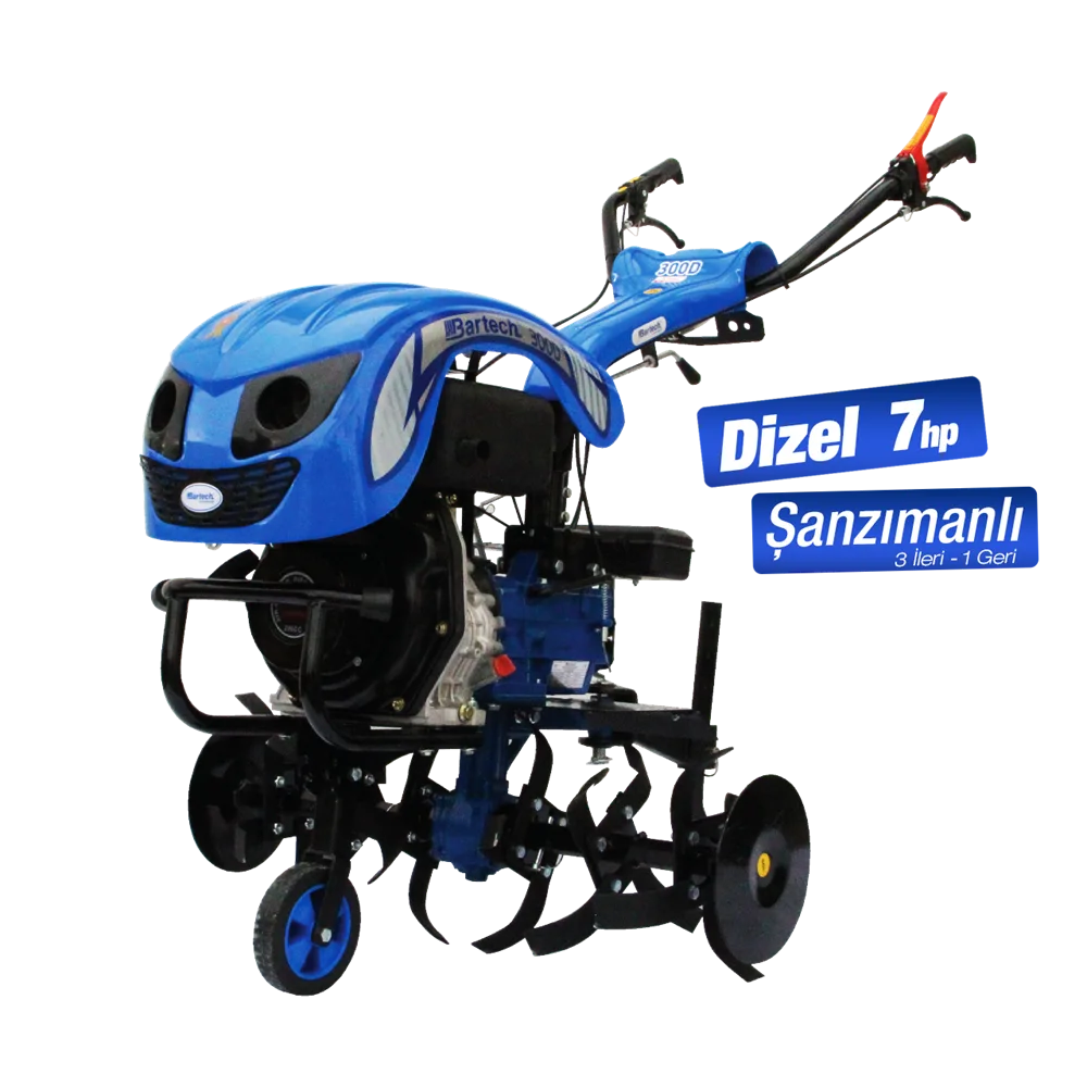 Bartech 300D Dizel Marşlı/İpli Çapalama Makinesi 7 HP